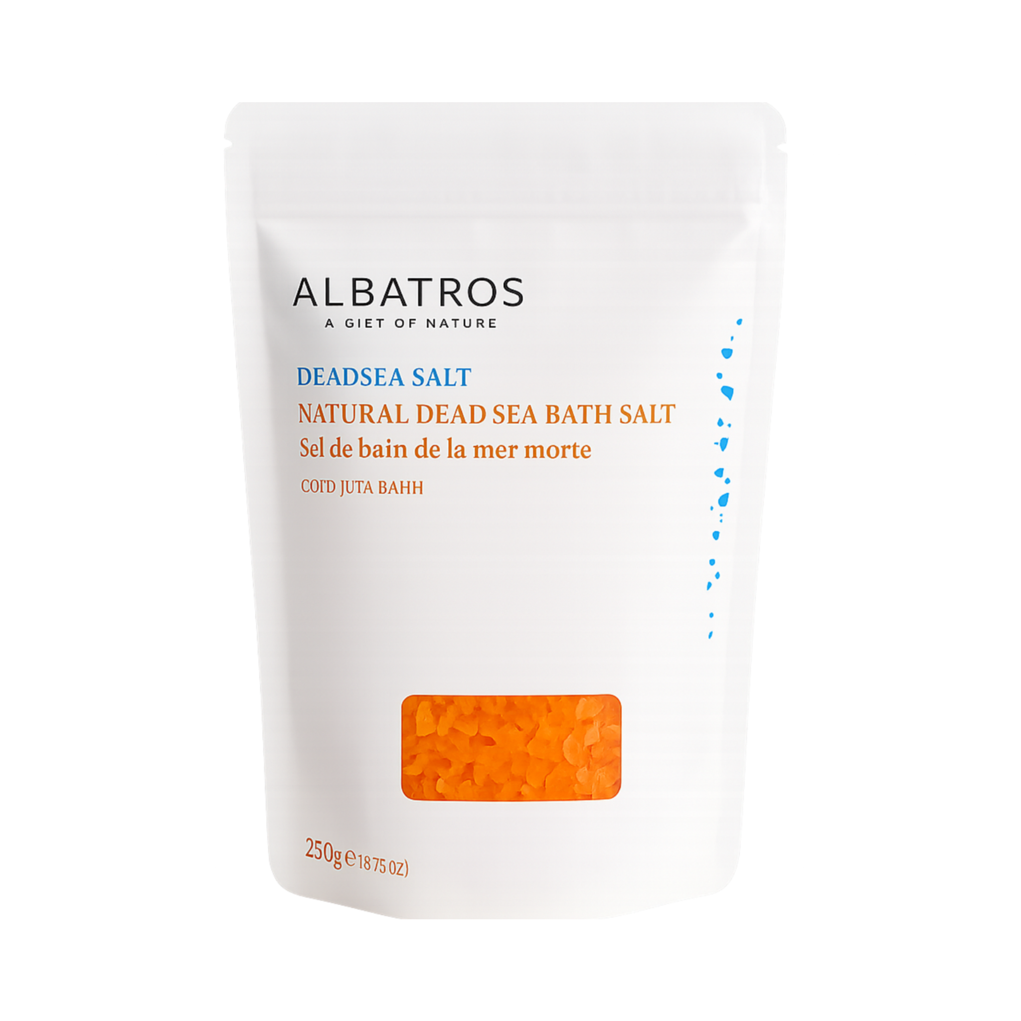 ALBATROS Dead Sea Bath Salt bag Orange 250g, natural Jordan bath salts