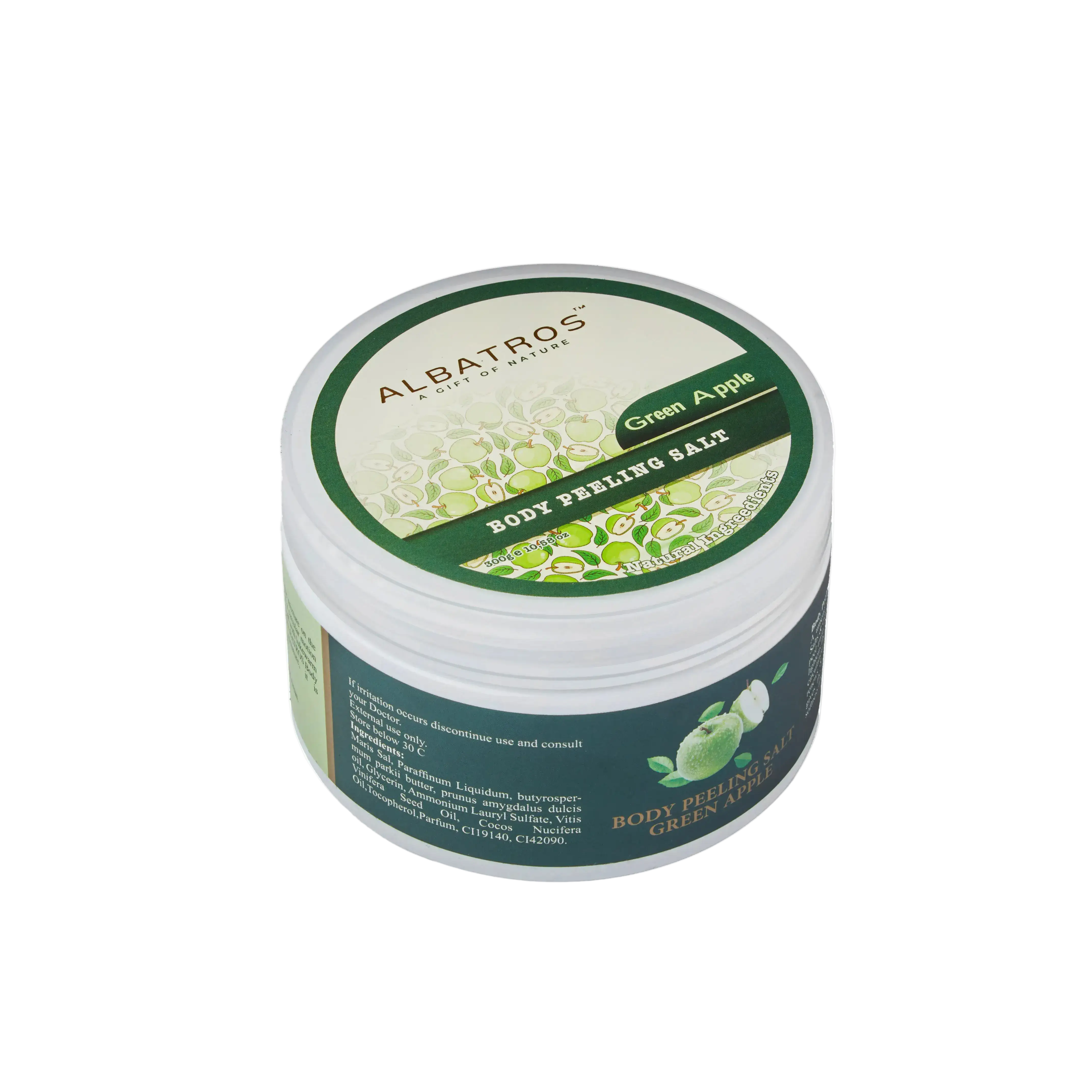 ALBATROS Dead Sea Body Peeling Salt Apple 300g jar