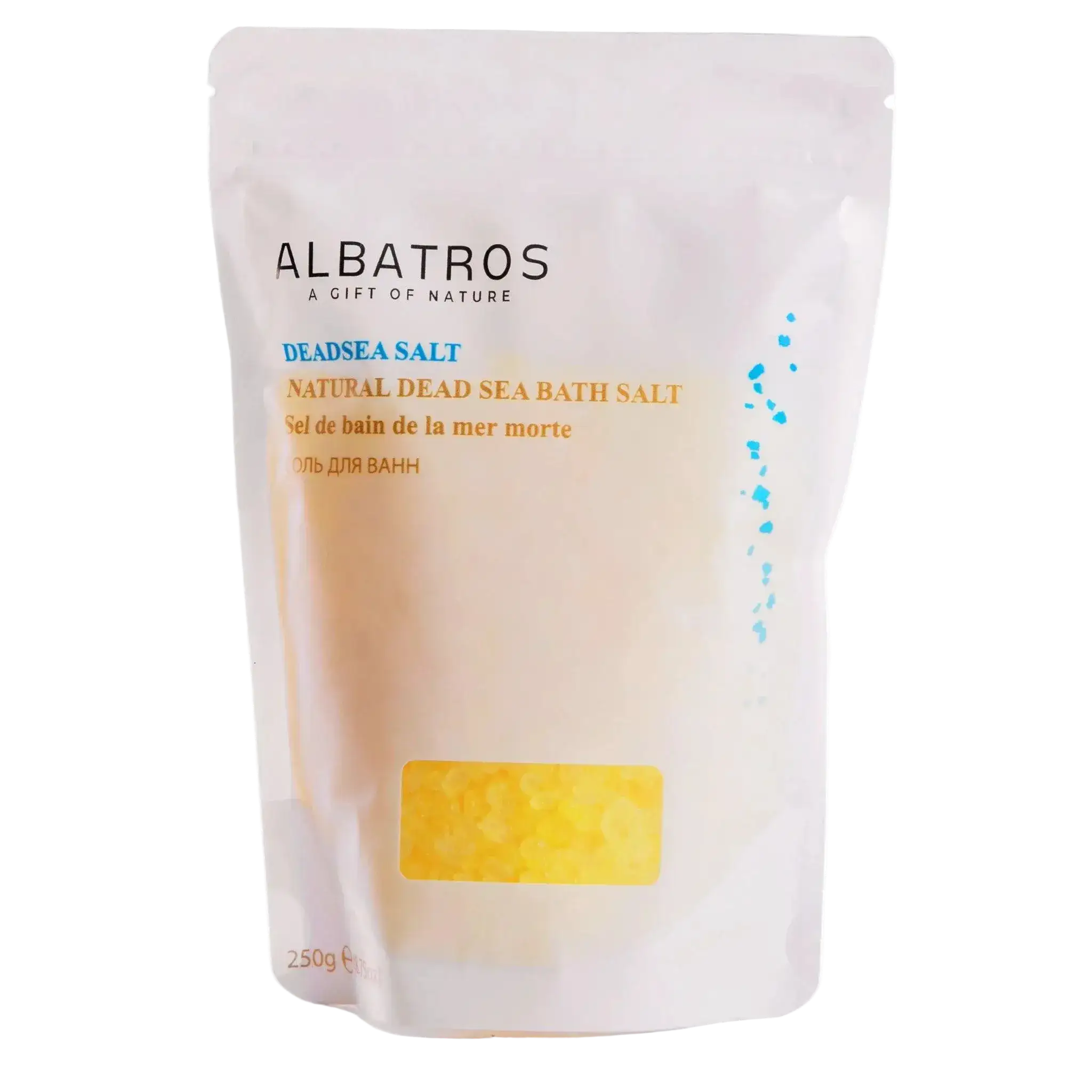 ALBATROS Dead Sea Bath Salt bag Lemon 250g, natural Jordan bath salts