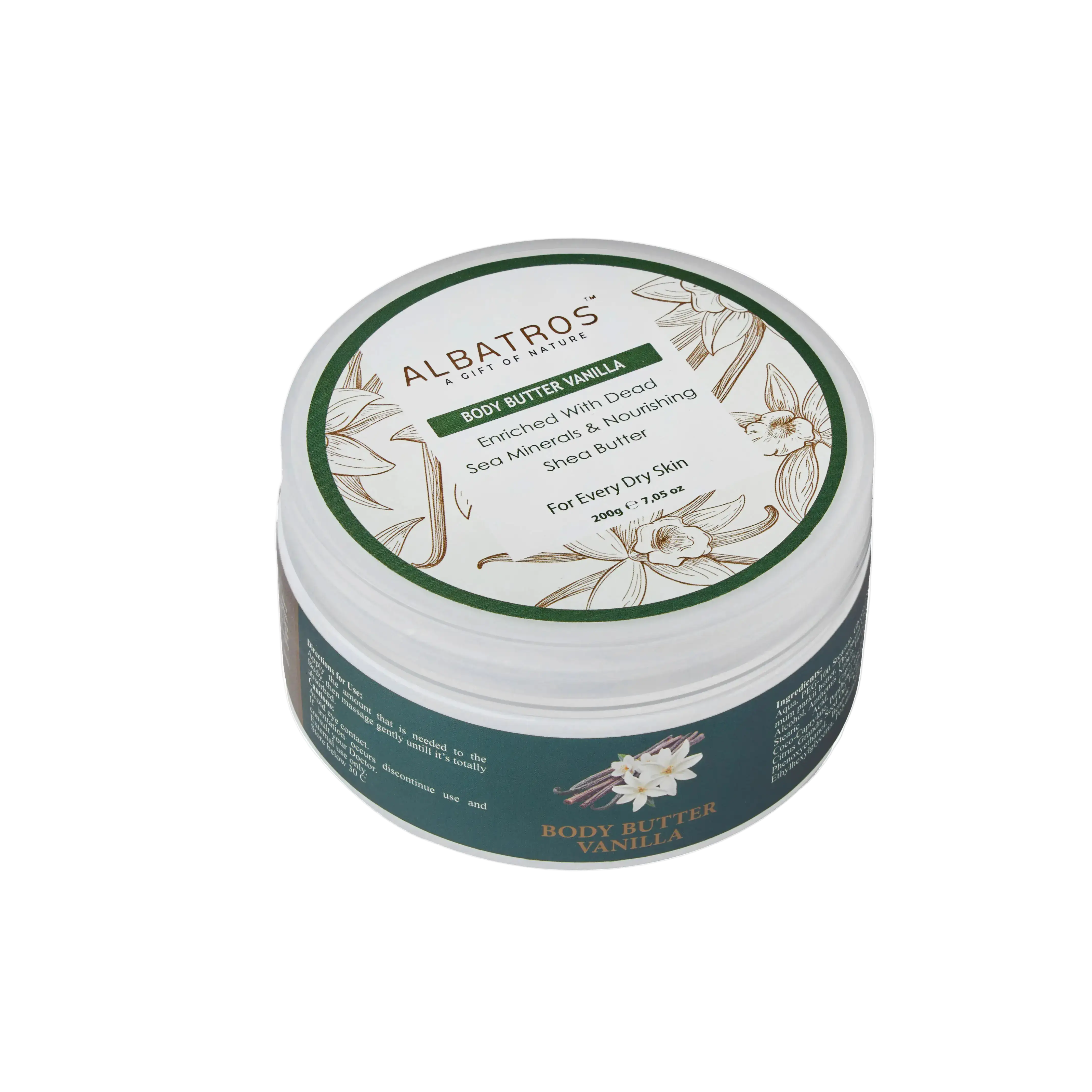 ALBATROS Body Butter Vanilla with Dead Sea minerals 200g jar