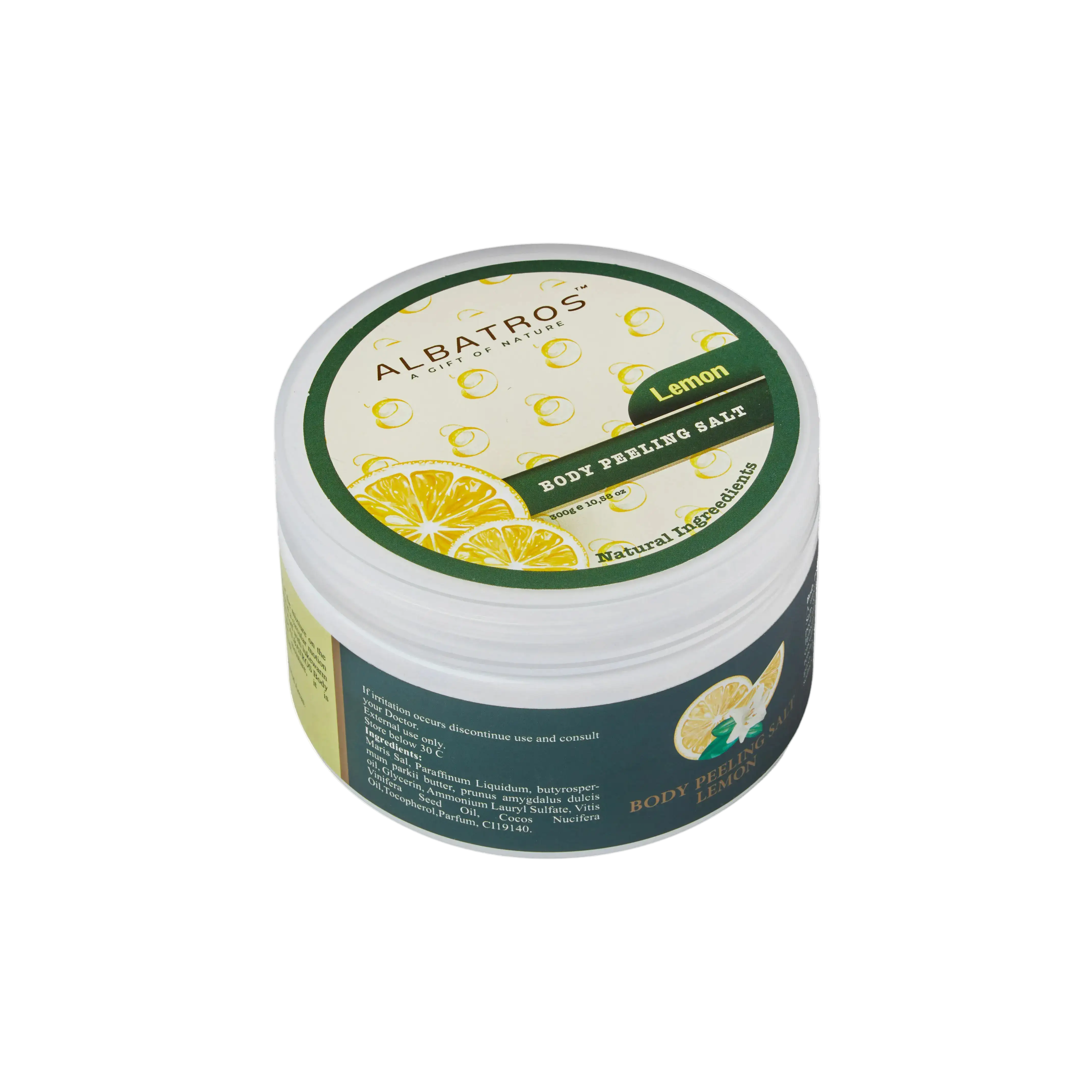ALBATROS Dead Sea Body Peeling Salt Lemon 300g jar