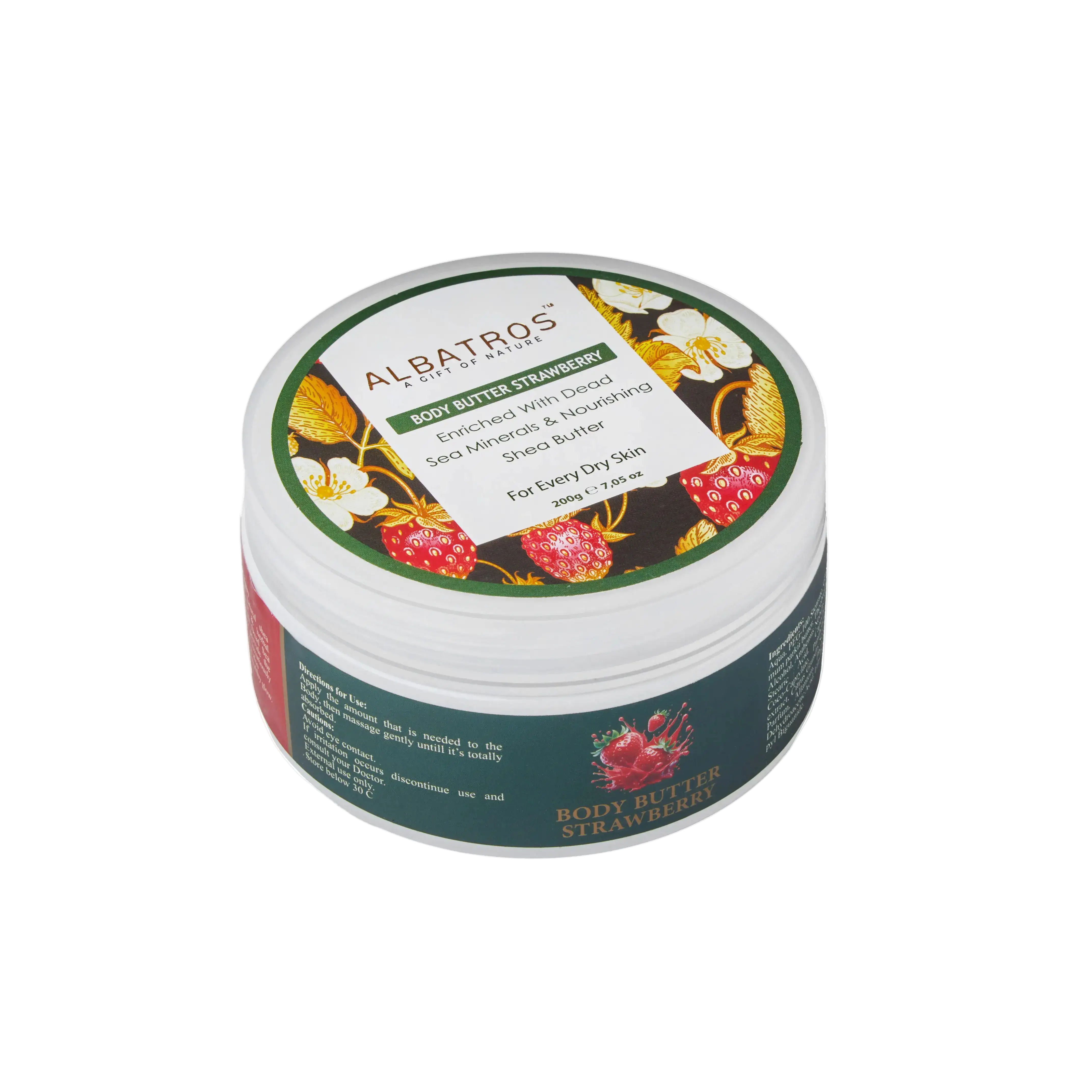 ALBATROS Body Butter Strawberry with Dead Sea minerals 200g jar