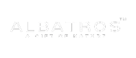 White text logo reading 'ALBATROS' with smaller text 'A GIFT FROM NATURE' on a black background.